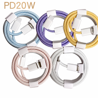 Cable de Carga Rápida Trenzado de Nailon PD 20W Tipo C a iPhone, Cable USB-C a 8 Pines de 3 y 6 pies para iPhone 12, 13 y 14