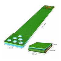 Mini kit d'aide à l'entraînement de Golf en intérieur avec tapis vert de 11.5 pouces, 2 Putters, 4 balles, 1 sac