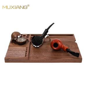Muxiang Wooden <b>Tobacco</b> Tray 30x20cm Multifunctional Cigar Accessory Rolling Tray With Pipe Holder And <b>Grinder</b> - Product Image 2