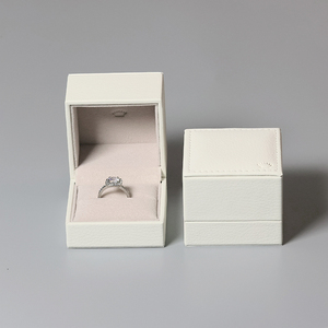 Elegante scatola anello bianco scatola anello di fidanzamento scatola regalo gioielli per proposta di matrimonio scatola anello interno velluto - Product Image 5