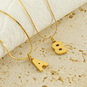 Zogxin Letter Necklace Gold Plated With Diamonds Women's Fashion Pendant Simple Style Thin S Chain - Product Image 4