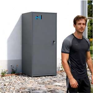 정원 자전거 차고 금속 보관 자전거 캐비닛 아연 도금 강철 자전거 보관 창고 가정용 비바람에 견디는 야외 자전거 창고 - Product Image 1