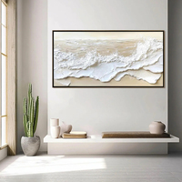 Peinture à l'huile personnalisée, art mural texturé de plage minimaliste, art abstrait sur toile, peinture à l'huile faite à la main, décoration murale pour salon, couloir
