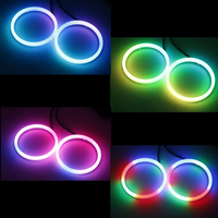 Lumière LED RGB 12V à effet de poursuite et d'animation - Anneau Halo DRL 60mm 70mm 80mm pour phare de voiture