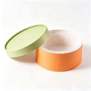 Biodegradable Round Paper Cylinder Custom Size for Basque Cheesecake Bakery Cake & <b>Sweet</b> Treat <b>Packaging</b> - Product Image 1