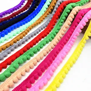 Pom Trim Ball 11 mm Pompom Fringe Ribbon Sewing Lace Kinted Fabric Handmade Craft Accessories
