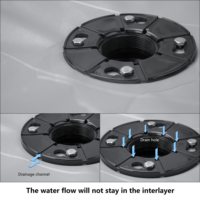 Doublure de douche en PVC 40MIL 6 par 10 pouces personnalisée avec base de vidange en ABS et plaque chromée de grille de vidange en acier de 4 pouces