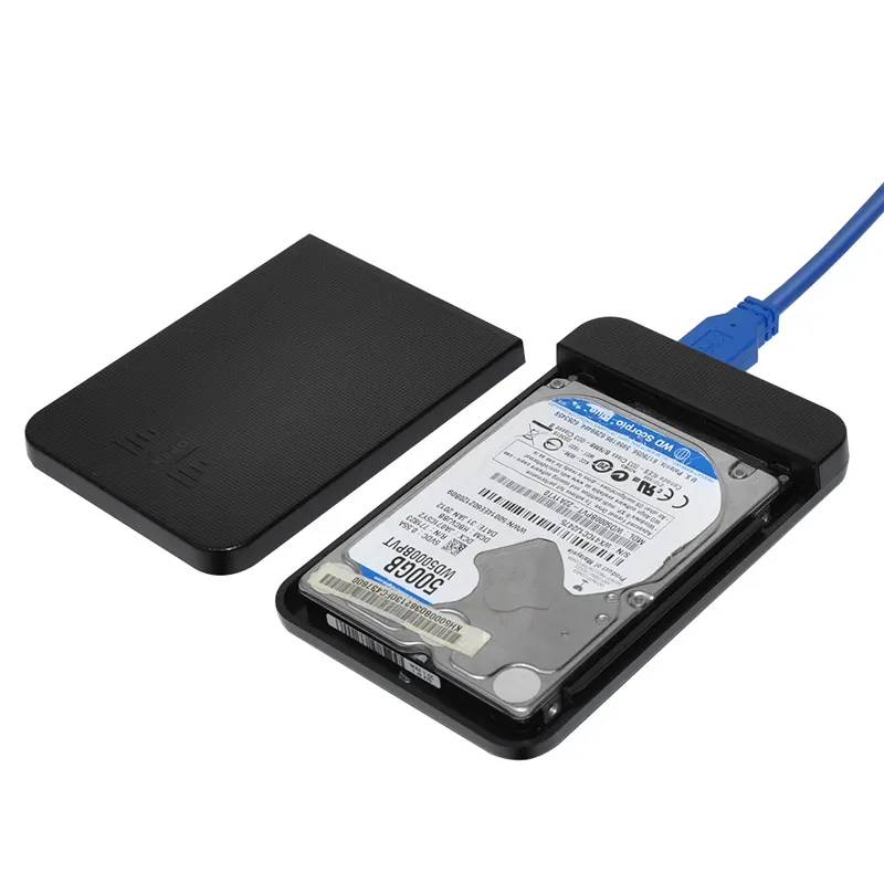กล่องใส่ฮาร์ดไดรฟ์แล็ปท็อป SATA 2.5 ",เคสฮาร์ดดิสก์ HDD SSD USB 3.0สีดำอลูมิเนียมอัลลอยด์ HDD