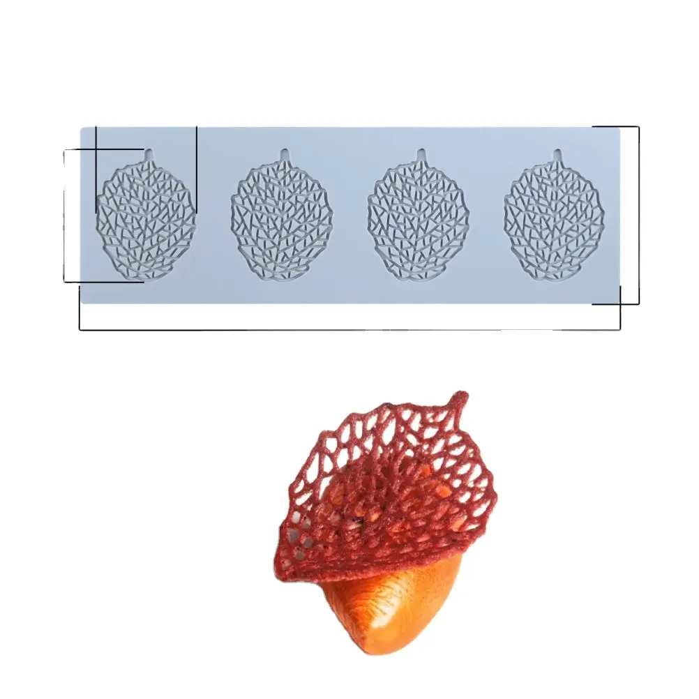 Molde de caramelo de hoja hueca 2023, hojas de rama de Coral, moldes de Chocolate, almohadilla de encaje de Fondant de silicona, molde de pastel, molde de arcilla