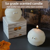 Bougie fantaisie en forme de crâne, citrouille ou fantôme pour Halloween, idéale pour les organisateurs d'événements, avec logo personnalisé, emballage parfumé, certifiée MSDS