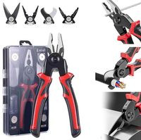 Kit d'outils multifonction 5-en-1 avec têtes interchangeables en acier au carbone, pince à sertir, coupe-fils en plastique et dénudeur de fils OEM