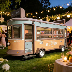 รถขายไอศกรีมเคลื่อนที่ ดีไซน์สวยงาม ทำจากไฟเบอร์กลาส เหมาะสำหรับขายไอศกรีม เจลาโต โยเกิร์ตแช่แข็ง - Product Image 1