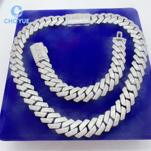 Hip Hop 18MM <b>Iced</b> <b>Out</b> VVS Moissanite Diamond Cuban Link <b>Chain</b> 925 Sterling Silver Hip Hop Style Trend Jewelry Necklace - Product Image 6