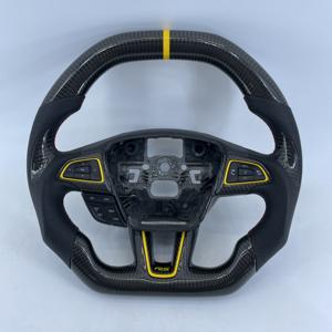 Volant en fibre de carbone véritable avec poignées pour pouces pour <span class=keywords><strong>Ford</strong></span> <span class=keywords><strong>Focus</strong></span> <span class=keywords><strong>MK3</strong></span>/<span class=keywords><strong>MK3</strong></span> RS/<span class=keywords><strong>MK3</strong></span> <span class=keywords><strong>ST</strong></span>/SE 2015 2016 <span class=keywords><strong>2017</strong></span> 2018 - Product Image 1