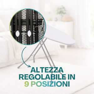 Asse da Stiro Pieghevole 147x34 Cm con Supporto per Ferro da Stiro, Altezza Regolabile in 2 Posizioni - Product Image 4