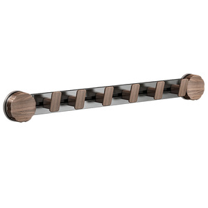 Gancho con ventosa, 7 ganchos, color madera de nogal, perchero de pared resistente para baño, dormitorio, puerta - Product Image 2