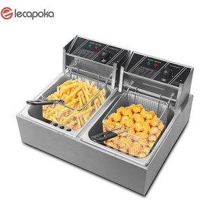 se patata patatas fritas <span class=keywords><strong>comprar</strong></span> 2 grasa tanque doble contra industrial comercial <span class=keywords><strong>freidoras</strong></span> eléctricas - Product Image 3