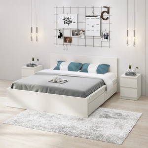 Moderne einfache Holzplatte Bett rahmen King/<span class=keywords><strong>Queen</strong></span> <span class=keywords><strong>Size</strong></span> mit Lagerung für Zuhause oder Hotel Wandbett Stil Schlafzimmer möbel Sets - Product Image 2