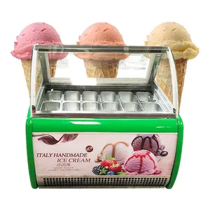 Grosir Komersial 20Pans Gelato Freezer Tampilan Es Krim 110V 220V Pameran Es Krim