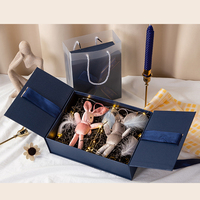 Mini boîte à bijoux en argent des plus populaires en bois de noyer bleu rose musique bonbon personnalisée sur emballage avec velours