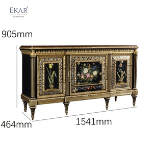 Consola Dorada con Diseño Floral de <span class=keywords><strong>Savoy</strong></span> |   Mueble de Entrada Clásico Americano de Lujo de EKAR FURNITURE - Product Image 6