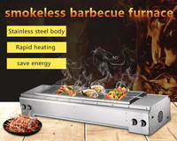 Équipement de restaurant Barbecue à gaz gpl en acier inoxydable sans fumée professionnel intérieur fait maison
