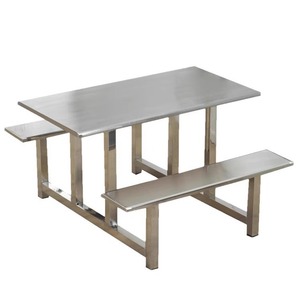 Juego de Mesa de Comedor de Acero Inoxidable, Rectangular, Resistente, para Uso en Restaurantes, Muebles Combinados para Cantina Escolar o de Fábrica - Product Image 1