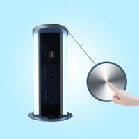 Multiprise intelligente escamotable personnalisée avec prise US/EU et fonction de charge, pour prise de courant et prise de courant de réunion