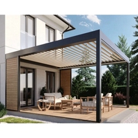 Motorisierte Lamellendach-Pergola-Bausätze aus Aluminium, Bioklimatische Pergola mit Einziehbarem Dachsystem