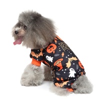 Pyjama d'Halloween pour animaux à quatre pattes, en polyester doux, imprimé fantôme et citrouille, costume d'automne-hiver pour chien, pyjama d'intérieur