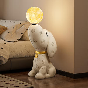 Lampe sur pied en résine motif <span class=keywords><strong>Beagle</strong></span> de haute qualité, avec caractères chinois et lune, pour salon, meuble TV, côté canapé, décoration intérieure - Product Image 4
