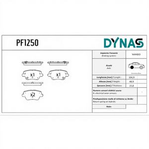 Jeu de plaquettes de frein avant DYNAS PF1250 pour I30 III Origine Italie - Product Image 1
