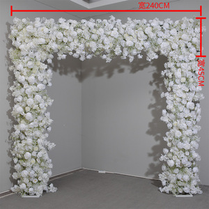 Arco Nuziale <span class=keywords><strong>Bianco</strong></span> di 2,4m, <span class=keywords><strong>Cancello</strong></span> di Fiori Artificiali con Ortensie e Rose per Decorazioni Matrimoniali sul Prato - Product Image 6