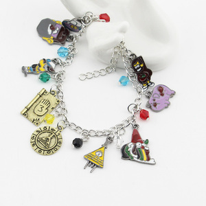 Эмалированные металлические браслеты с изображением Гравити Фолз Билл цитер с журнал <span class=keywords><strong>3</strong></span> диппером Кристальные бусины браслеты - Product Image 2