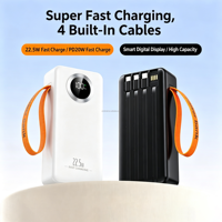 Power Bank Pengisian Cepat 30000mAh PD QC Dilengkapi Kabel Ganda Baterai Cadangan Eksternal Darurat Luar Ruangan PowerBank 30000 MAh