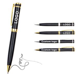 Stylo à bille en métal argenté de luxe, de haute qualité et tendance, avec logo personnalisé - Product Image 1