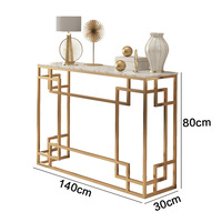 Meubles de salon miroir Console Table Console moderne Tables Console de couloir doré Table de luxe pour la maison Support de carton en métal