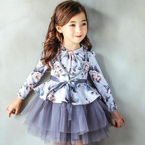 Vestido de Tutú con Flores Otoñales para Niñas, Estilo Chino - Product Image 1