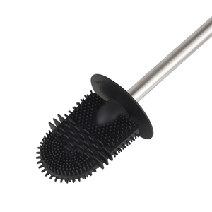 <span class=keywords><strong>Brosse</strong></span> de nettoyage de toilettes murale en acier inoxydable SY, carrée, durable, ergonomique, avec tasse en céramique noire et manche en silicone TPR - Product Image 3