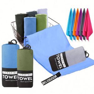 Serviette de sport en microfibre sur mesure, séchage rapide, avec logo personnalisé, vente en gros, serviette de sport en microfibre avec bande élastique - Product Image 1