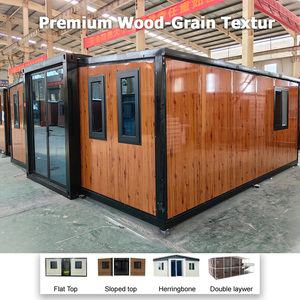 Maisons préfabriquées multifonctionnelles extensibles, logement moderne, mini-maison préfabriquée de 20 pieds, texture bois premium pour location de <span class=keywords><strong>vacances</strong></span> - Product Image 1