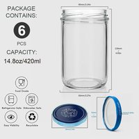Groothandel 16 Oz glazen conservenpotten met makkelijk te openen draaidopjes, 6-pack voor jam, augurken en voedselopslag