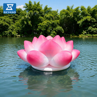 Modèle de fleur de lotus rose gonflable géant personnalisé pour la publicité en extérieur, la décoration de sites touristiques et l'aménagement paysager