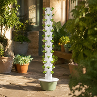 Tour de jardinage verticale à 13 niveaux, système hydroponique avec pompe et éponge pour légumes frais et herbes toute l'année