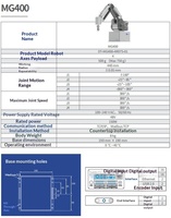 Bras robotisé industriel de bureau MG400 à 4 axes, charge utile de 500 g, portée de 440 mm pour l'automatisation de petites séries, répétabilité de 0,05 mm