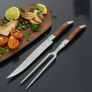 Vente en gros de couteaux et fourchettes de cuisine <span class=keywords><strong>Laguiole</strong></span> à lame tranchante en acier inoxydable avec manche en bois Pakka - Product Image 1