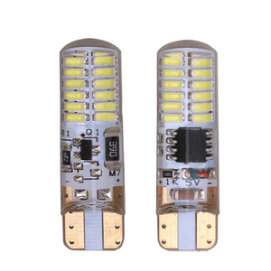Ampoule LED en silicone T10 3014 24SMD, lumière de stationnement à allumage constant et clignotante, lampe de plaque d'immatriculation, double face en cristal - Product Image 5