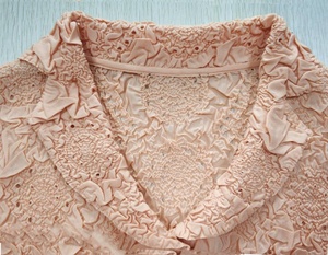 Nuovo arrivo: <span class=keywords><strong>Giacca</strong></span>/<span class=keywords><strong>camicia</strong></span> da <span class=keywords><strong>donna</strong></span> in tessuto T/C rosa cipria con pieghe e fori, taglia unica. - Product Image 4