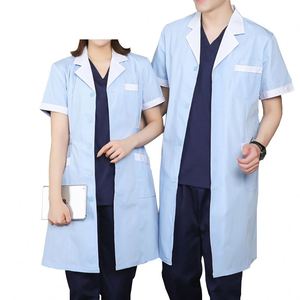 Pequeños negocios Scrubs Asistente <span class=keywords><strong>de</strong></span> enfermería con puños Uniforme médico Hospital Scrubs Uniformes Doctor Batas <span class=keywords><strong>de</strong></span> laboratorio - Product Image 5