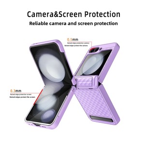 Nouvelle conception transfrontalière, compatible avec le téléphone pliable Samsung Z Flip 6 : coque de téléphone cubique à ressort, couvrante intégralement. - Product Image 4